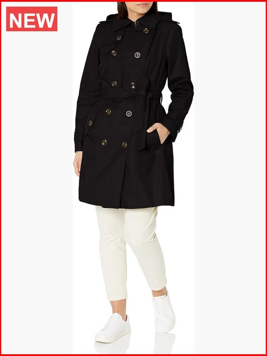Jackets & Blazers - Double Breasted Trench Coat with Belt